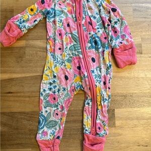Little sleepies pink floral footie newborn